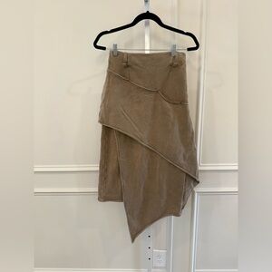 Simple Project Asymmetrical Brown Skirt